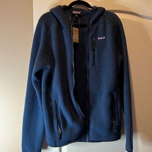 Patagonia xl fuzzy jacket with hoodie